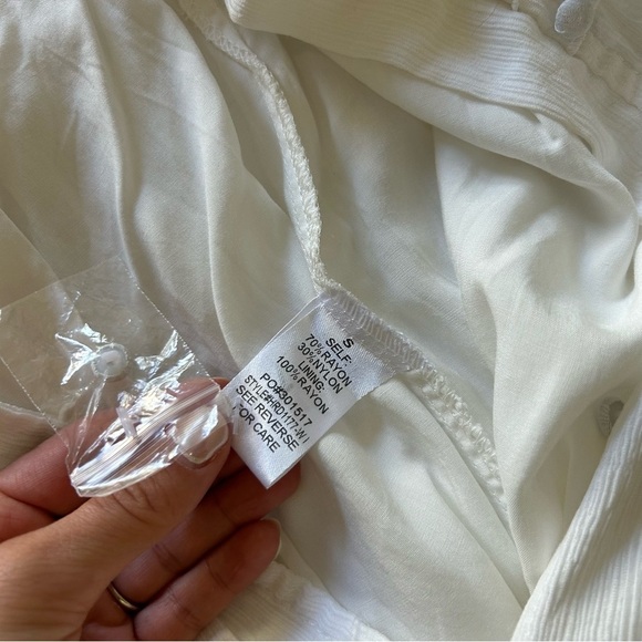 NWT Promesa  Sandy Beaches Ivory Semi Sheer Button Crochet Dress Size Small - Picture 10 of 10